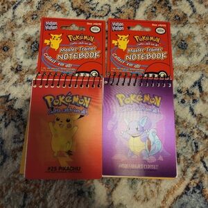 1999 Pokemon Master Trainer Notebooks 2 Pack Pikachu And Squirtle